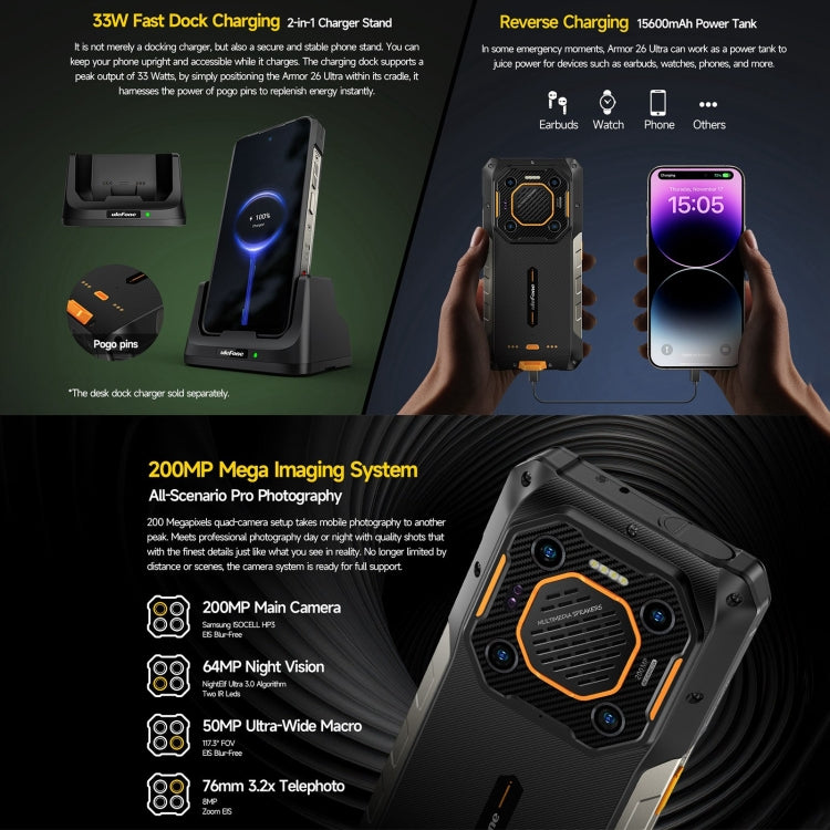 Ulefone Armor 26 Ultra Rugged Phone, 6.78 inch Android 13 MediaTek Dimensity 8020 Octa Core, Network: 5G, NFC Ulefone Armor 26 Ultra Rugged Phone, 6.78 inch Android 13 MediaTek Dimensity 8020 Octa Core, Network: 5G, NFC